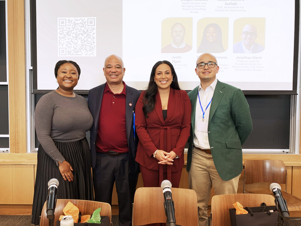 CEO Natalie Madeira Cofield speaks at the Black Policy Conferenceat the John F. Kennedy School of Government at Harvard University.