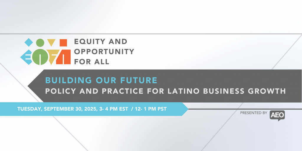 Graphic feature the Equity and Opportunity for All logo and event title